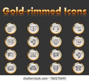 communication gold-rimmed icons for your creative ideas
