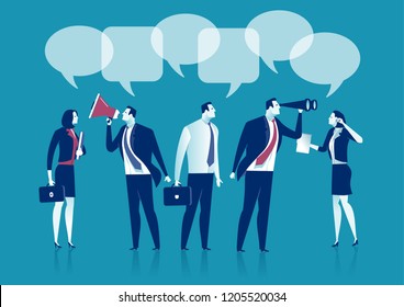 Communication. Group of business persons working. Business vector concept illustration