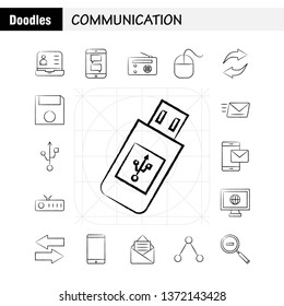 Communication Hand Drawn Icons Set For Infographics, Mobile UX/UI Kit And Print Design. Include: Call, Dial, Phone, Hours, Signals, Tower, Network, Communication, Collection Modern Infographic Logo an
