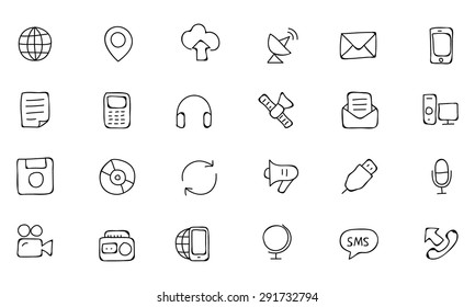 Communication Hand Drawn Vector Icons 1