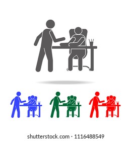 communication with the head icon. Elements of conversation in multi colored icons. Premium quality graphic design icon. Simple icon for websites and web design on white background