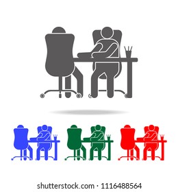 communication with the head icon. Elements of conversation in multi colored icons. Premium quality graphic design icon. Simple icon for websites and web design on white background