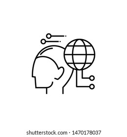 Communication head skill icon. Element of business motivation line icon