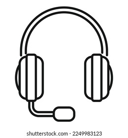 Communication headset icon outline vector. Business message. Online chat