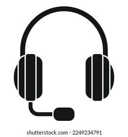Communication headset icon simple vector. Business message. Online chat