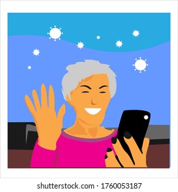 communication from home illustrations, keep distance vector design illustrations