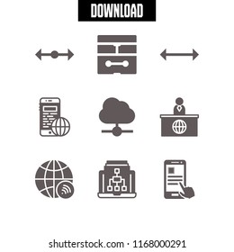 communication icon. 9 communication vector set. smartphone app, scroll, cloud computing and cursor icons for web and design about communication theme