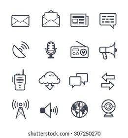 Communication Icon Bold Stroke on White Background