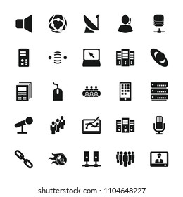 Communication icon. collection of 25 communication filled icons such as mouse, planet, laptop, chain, network connection. editable communication icons for web and mobile.