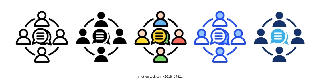 Communication Icon Collection With Multiple Styles