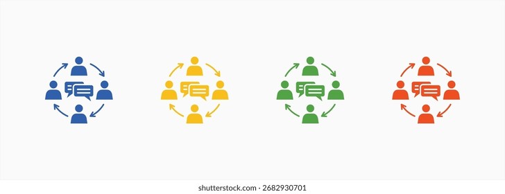 Communication Icon Collection Set Color Multiple Style