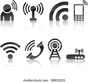  Communication icon collection. Vector illustration.