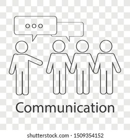 Communication icon concept on transparency background. Business leadership idea design. Line vector illustration use for your project.