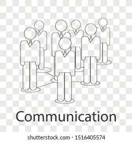 Communication icon concept on transparency background. Business storytelling creative design. Line vector illustration use for you web page.