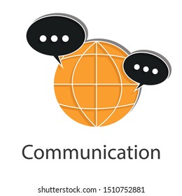 Communication  icon concept on white background. Business leadership design Flat vector illustration use for web page.