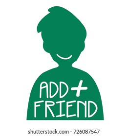 communication and icon conpept - Add friend vector illustration isolated on white background