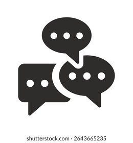 communication icon, conversation symbol, flat vector illustration on white background