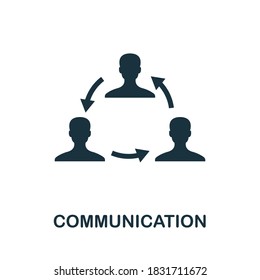 Icono de comunicación. Signo de elemento creativo de la colección de habilidades de vida. Icono de comunicación monocroma para plantillas, infografías y más.