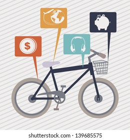 Communication icon with cycle over white background