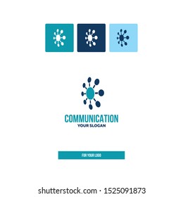 Communication icon, data center for logo