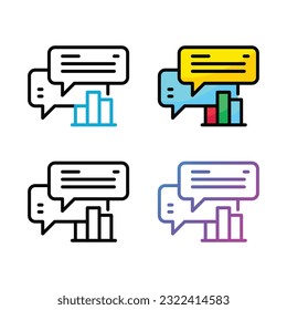 Communication icon design in four variation color