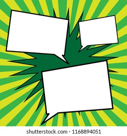 Communication icon design.  Vector bright burst background. Pop art speech bubble. Comic bang shape, retro vector illustration