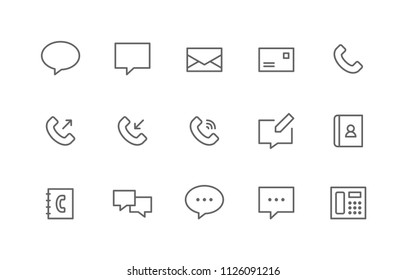 Communication Icon Design Vector Symbol Chat Message Mail Letter Call Contact Conversation Talk