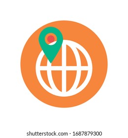 Communication icon design with web location 
