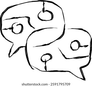 communication icon in Doodle style