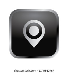  Communication icon: elegant silver location pin icon