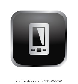  Communication icon: elegant silver mobile phone icon