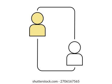 Icono de comunicación, Ilustración vectorial plana.