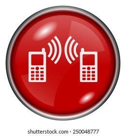 Communication icon. Internet button on white background. 