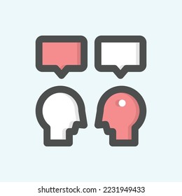  communication icon, isolated lesson colored outline icon in light blue background, perfect for website, blog, logo, graphic design, social media, UI, mobile app