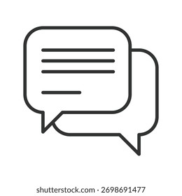 Icono de comunicación en el diseño de línea. comunicación, chat, trabajo en equipo, colaboración, conversación, Asistencia, trabajo híbrido sobre Vector de fondo blanco. Icono de trazo editable de comunicación
