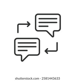 Communication, icon in line design. Communication, connection, interaction, message, conversation, dialogue, chat on white background vector. Communication editable stroke icon