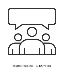 Communication icon in line design. communication, dialog, group, message, conversation, teamwork, interaction on white background vector. communication editable stroke icon