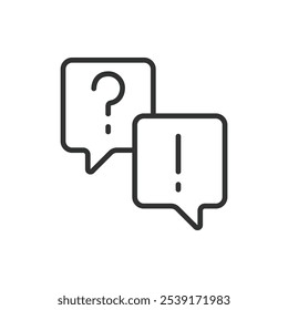 Icono de comunicación en diseño de línea. Comunicación, interacción, conexión, diálogo, intercambio, mensajería, conversación sobre Vector de fondo blanco. Icono de trazo editable de comunicación