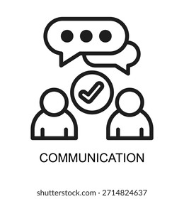 Ilustración vectorial de línea de icono de comunicación