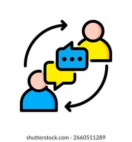 Communication Icon Lineal Color Vector Illustration