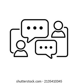 Communication icon in linear style isolated on white background