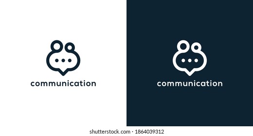 communication icon logo design. two people