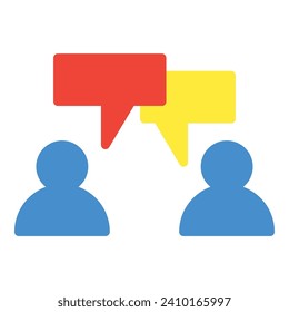 Communication icon or logo illustration flat color style