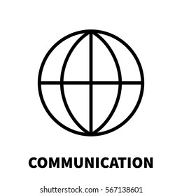 Communication icon or logo in modern line style. High quality black outline pictogram for web site design and mobile apps. Vector illustration on a white background.