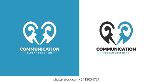 communication icon logo template, free vector