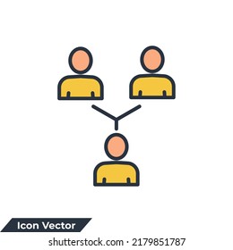ilustración vectorial del logotipo del icono de comunicación. plantilla de símbolo de personas de conexión para colección de diseño gráfico y web