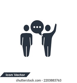 ilustración vectorial del logotipo del icono de comunicación. Plantilla de símbolo Speaking People para colección de diseño gráfico y web