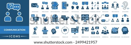 Communication icon. Message Sending, Verbal Exchange, Written Communication, Digital Messaging, Effective Dialogue, Clear Communication, Interpersonal Connection and Open Discussion