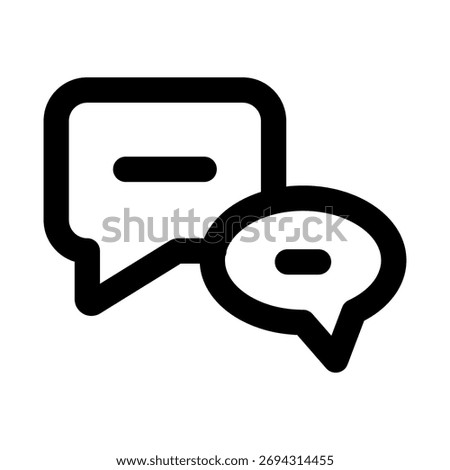 Communication icon in modern flat outline style illustrating messaging, interaction, and information exchange concept