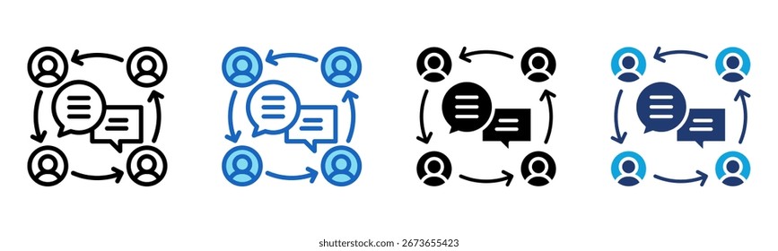 Ícone Comunicação Ilustração de vetor de vários estilos